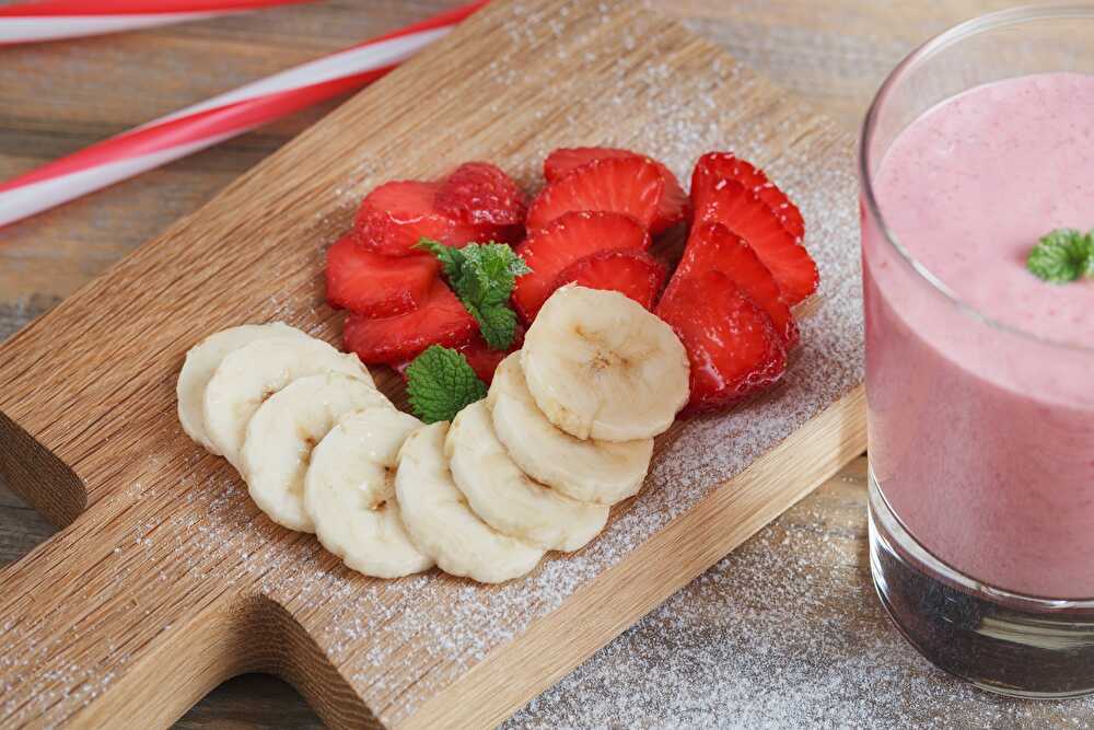 image Smoothie Fraise Banane et Menthe