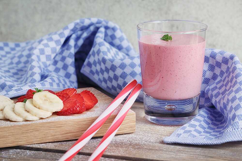 image Smoothie Fraise Banane Vanillé