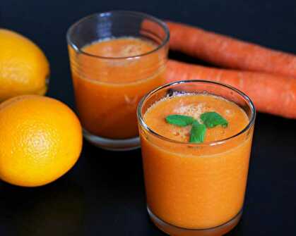 Jus de Carotte Glacée et Oranges fraiches