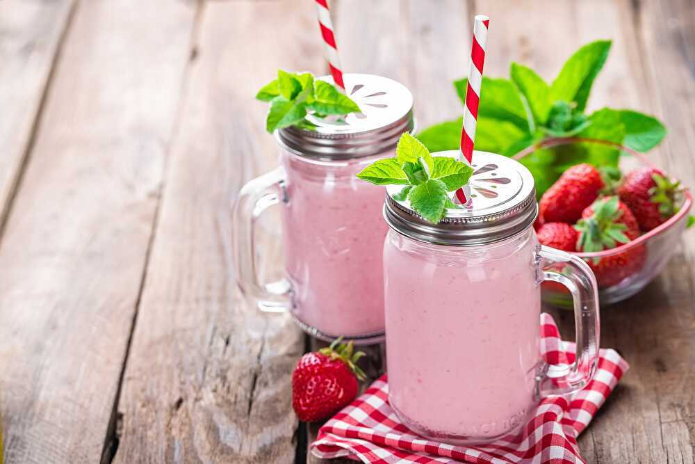 image Smoothie Fraise Citron vert et Menthe