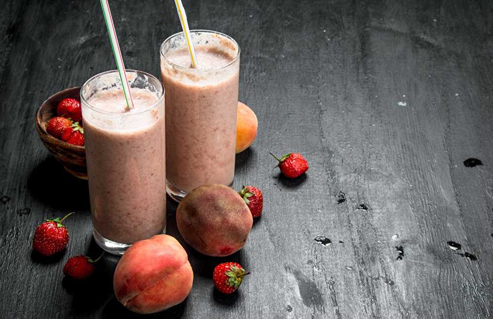 image Smoothie Fraise, Pêche et Miel