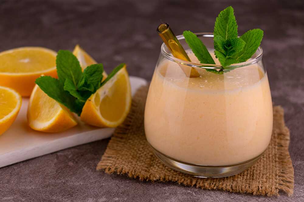 image Smoothie Melon Banane Orange et Menthe