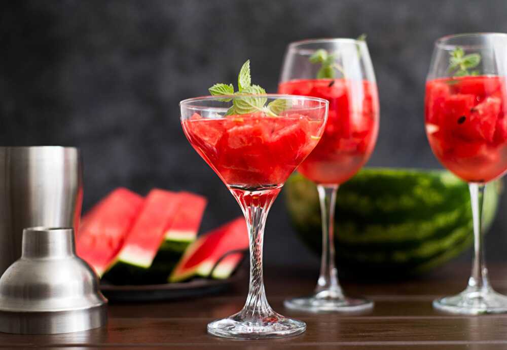 image Cocktail au Gin, Pastèque et Basilic