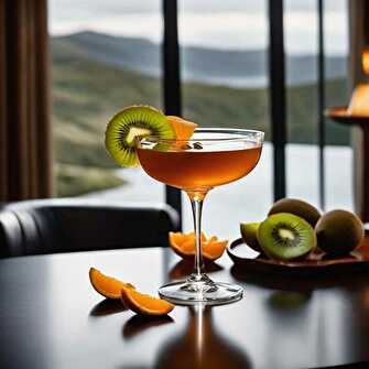 Cocktail Mandarine-Kiwi au Cognac