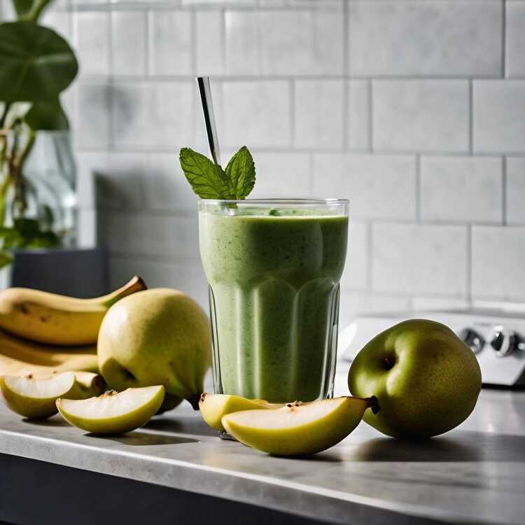 image Smoothie Vitaminé à la Poire, Banane, Coco, Linette et Spiruline